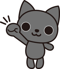 やる気を見せるグレーのネコ（Show motivation cat）