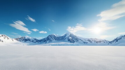 Antarctic polar desert, icy expanse, intense cold.