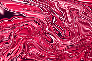 Obraz premium The texture of the liquid metal is bright pink or red in color. Abstract background