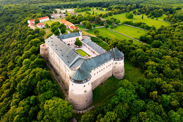 The Cerveny kamen castle located in the beautiful forests of the Small Carpathians mountains above the village of Casta