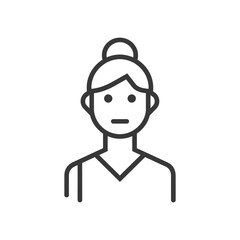 Obraz premium Line art illustration of a woman with a bun hairstyle