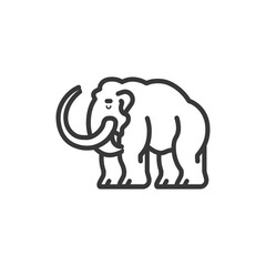 Obraz premium Line Art Illustration of a Woolly Mammoth
