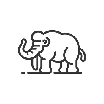 recommend clip art: Line Art Illustration of a Woolly Mammoth