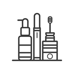 Fototapeta premium Line art illustration of three toiletries