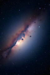 A stunning panoramic view of the Milky Way galaxy, showcasing a bright band of stars and cosmic dust stretching across the night sky. 