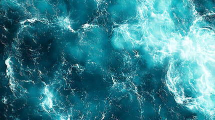 Fototapeta premium Abstract Ocean Water Background with White Foam and Turquoise Color, Beautiful Abstract Design for Desktop Background or Phone Wallpaper, Stunning Natural Texture and Seamless Pattern