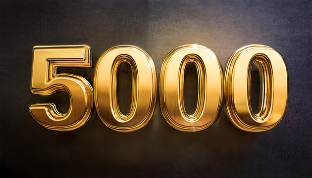  3D golden number 5000 &ndash; A shiny gold number 5000, rendered in 3D, commonly used for mil_1(69)