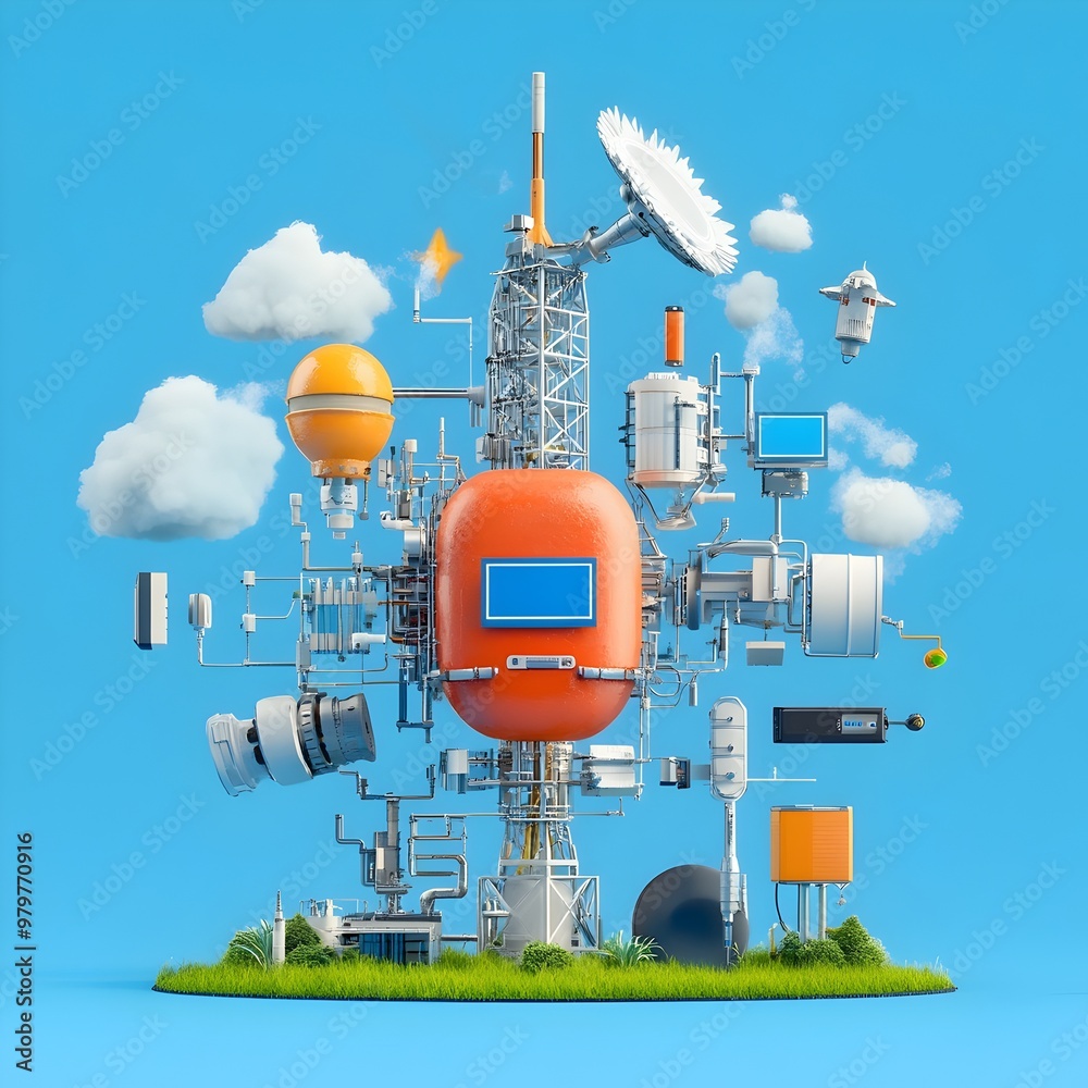 Poster futuristic 5g network infrastructure with seamless connectivity and high speed transmission