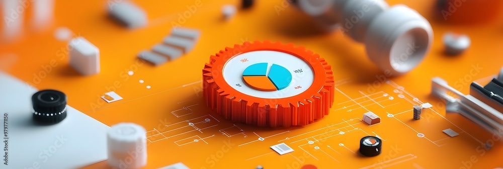 Fototapete Futuristic Data Visualization with Floating Charts and Graphs   Abstract Data Driven Design