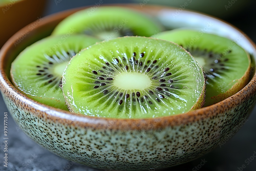 Wall mural perfectly sliced kiwi