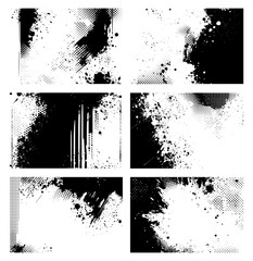 Set of 6 dust overlay distress halftone texture effects. Place over any image to create a distressed effect