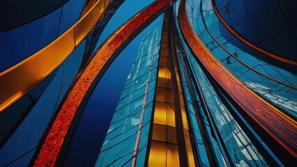 Fototapeta premium An exploration of shapes and colors forms a striking abstract visual statement
