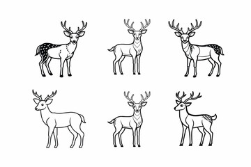 set of deer silhouettes