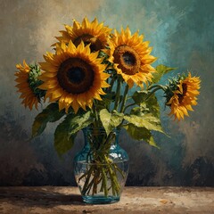 sunflowers in a vase