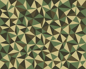 Camouflage triangular geometric template, abstract seamless pattern	