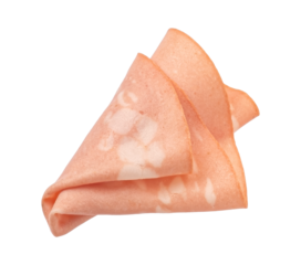 Mortadella sausage slice isolated
