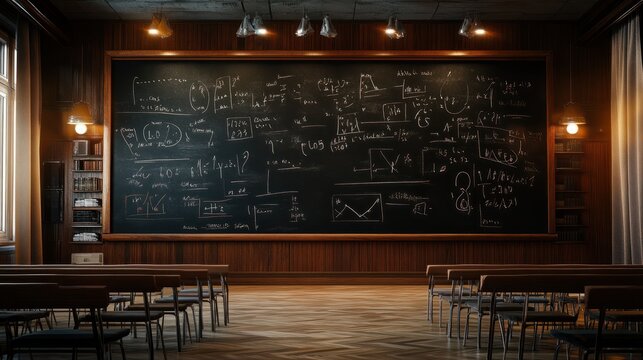 PNG Blackboard with maths equation text intelligence architecture. transparent background