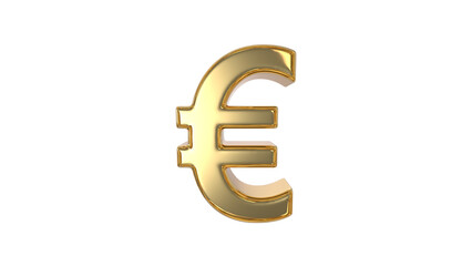 Euro currency symbol of Europeans union made of shiny gold material - 3d rendering, 3d Illustration 