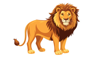 lion isolated vector image of African carnivore