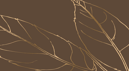 Luxurious golden botanical background. Printable wallpapers, covers, wall art, greeting card, wedding cards, invitations.
