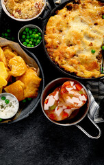Popular English and Irish meals.