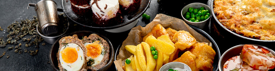 Popular English and Irish meals.