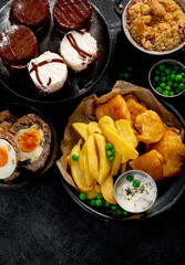 Popular English and Irish meals.
