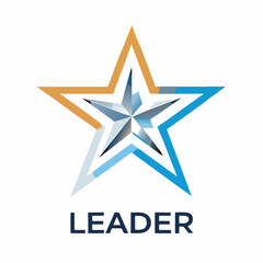 Obraz premium A stylized star, blending elements of classic nautical symbolism with a modern, dynamic gradient design, forms a striking and versatile emblem of leadership