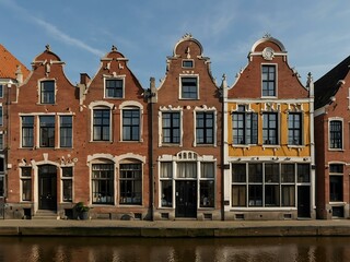 Fototapeta premium Old houses in Venlo's historical center, Netherlands.
