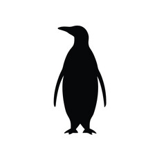 Naklejka premium a Penguin, vector silhouette, isolated on white background 
