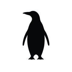 Fototapeta premium a Penguin, vector silhouette, isolated on white background 