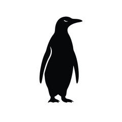 Fototapeta premium a Penguin, vector silhouette, isolated on white background 