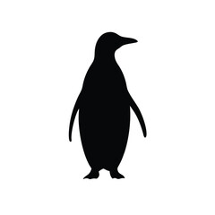 Fototapeta premium a Penguin, vector silhouette, isolated on white background 