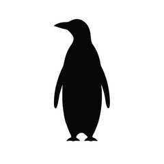 Obraz premium a Penguin, vector silhouette, isolated on white background 