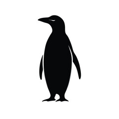 Obraz premium a Penguin, vector silhouette, isolated on white background 