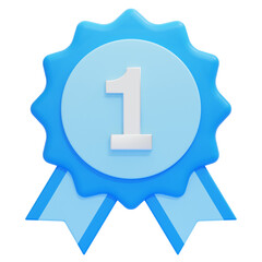 PNG 3D First Place Ribbon Icon Isolated on a White Background