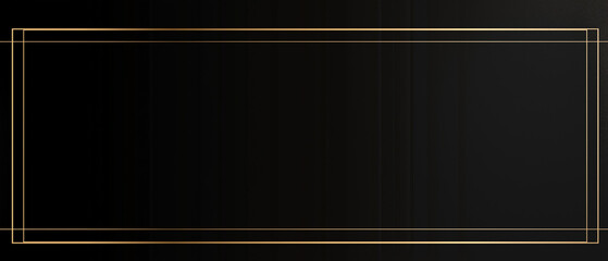 Abstract modern design, solid black background with gold lines.   AI generation.