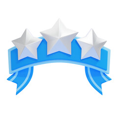 PNG 3D Ranking Ribbon Icon Isolated on a White Background
