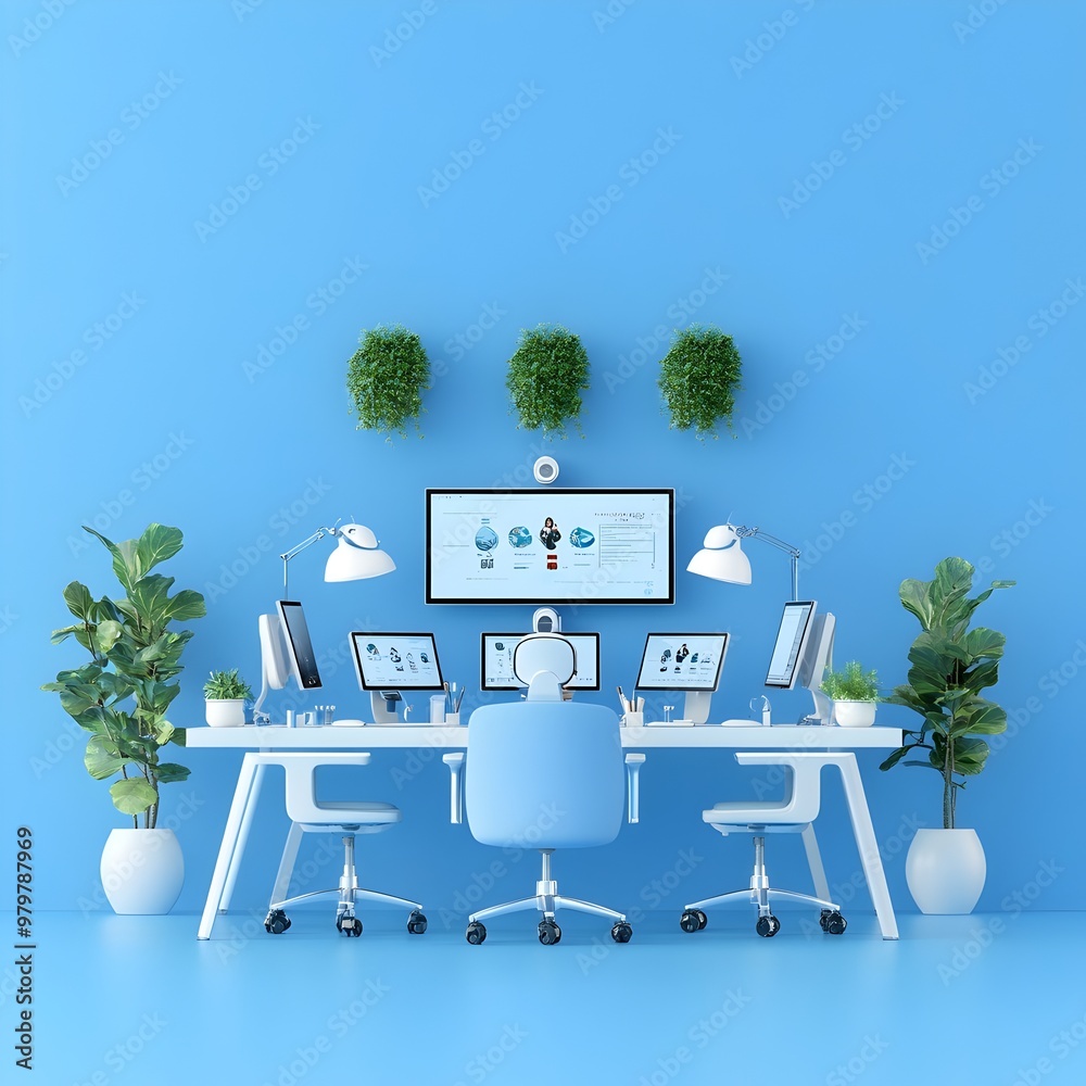 Poster Remote Work Team Utilizing Video Conferencing and Tools in Virtual Office Setting