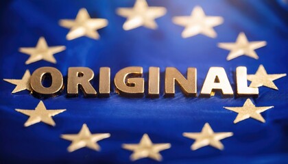 Fototapeta premium Original European Union Flag with Stars