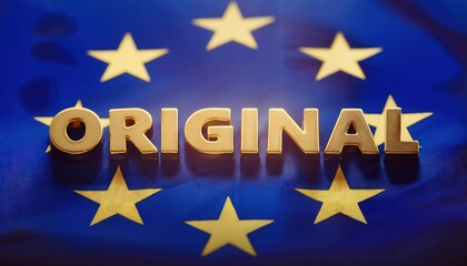 Fototapeta premium Original European Flag Design with Stars