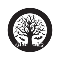 Halloween element, logo icon , silhouette vector art, symble icon, with white background