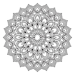 Circular pattern in the form of a mandala. Henna tattoos mandala. Mehndi style. Decorative pattern in oriental style. Ornamental luxury mandala pattern .