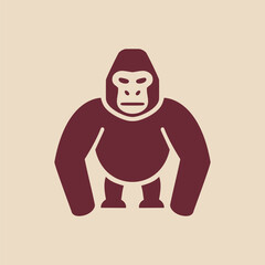 Simple minimalist gorilla sports logo