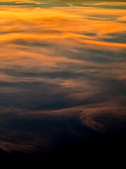 A Red Stormy Sky With Thunder and Dark Clouds