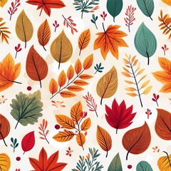 Obraz premium Fall foliage graphic background including leaves. 