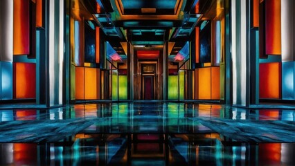 Fototapeta premium Bold contrasts and fluid shapes come together in this dynamic abstract art piece