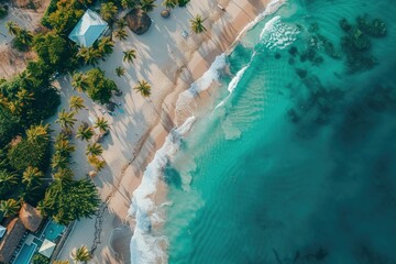 Aerial View of a Tropical Beach