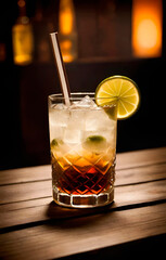 glass of cola with ice