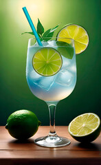 cocktail with lime and ice